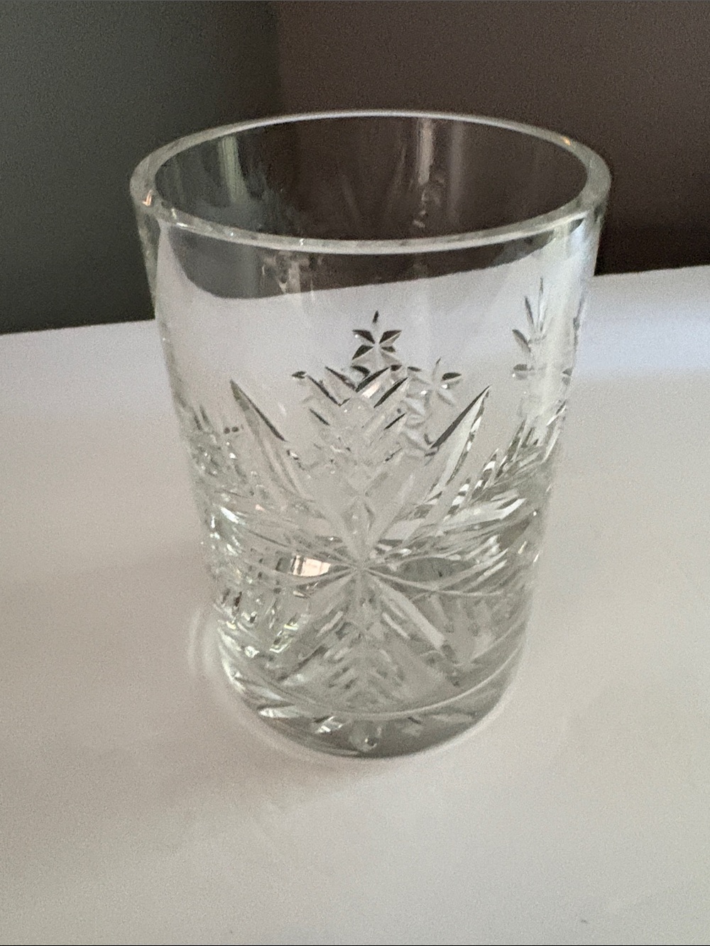 Clear Cut Glass Tumbler - Elegant Star Pattern